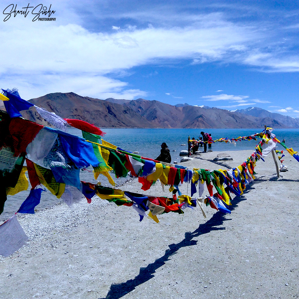 Buddhist flags on Pangong